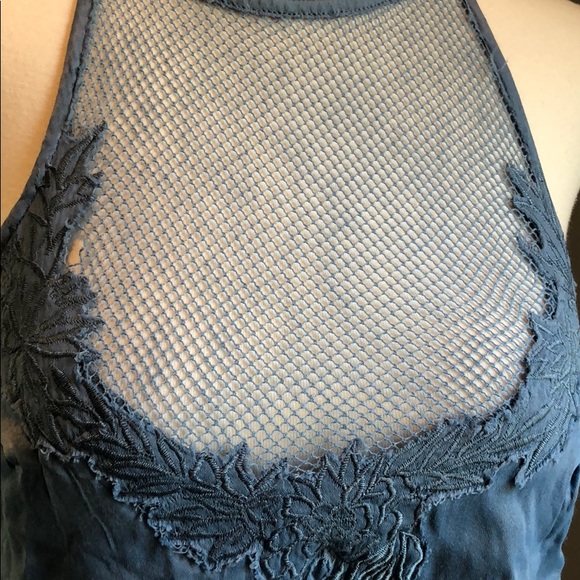 NWOT Free People elegant silky blue maxi dress - Picture 7 of 8